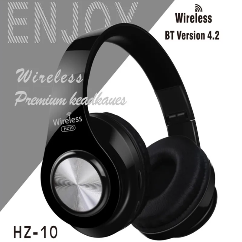 New Arrival HZ10 Wireless Over-Ear Blue Tooth Headphone Foldable Headset Adjustable Earphone With Mic (Gold) - ANKUX.COM