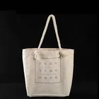 OEM Standard size small drawstring cotton rope handle shopping bag
