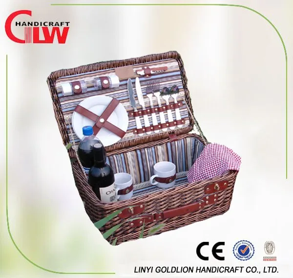 2017 new design cheap collapsible willow kids picnic basket for