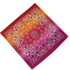 custom 100% cotton large tie dye red printing multi colors bandana scarf for men and woman
