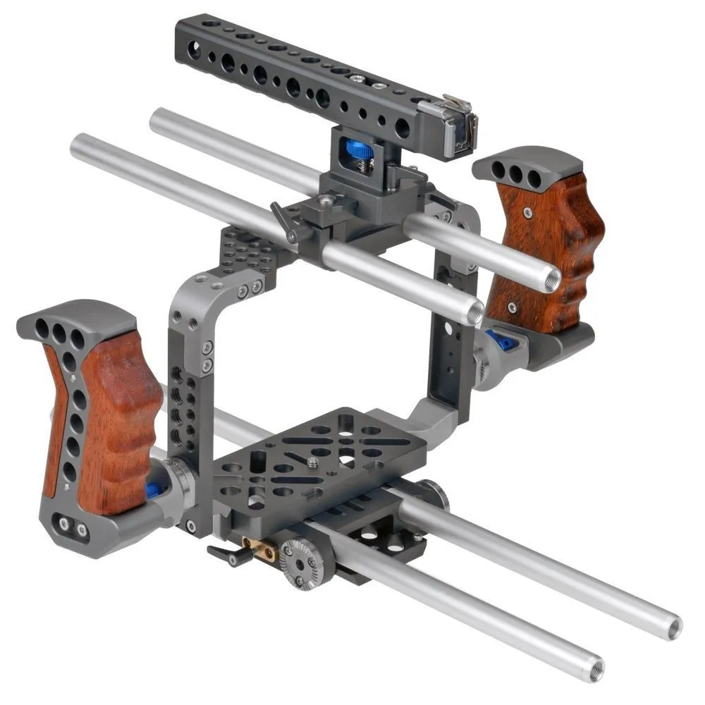 BMCC Cage / Armor Top Side Handle 15mm Rod For Black Magic Camera Rig