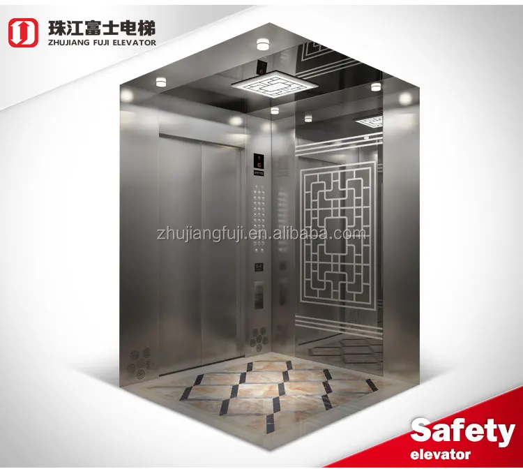 Cheap home elevator 4 people lifts elevator residential outdoor lift mirror surface etching