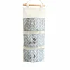 Linen cotton fabric wall door cloth hanging storage bag case 3 pockets home organizer clothes storage systems
