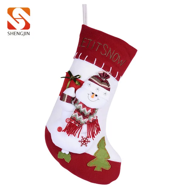 sj101 snowman gift bag mini christmas tree letit snow embroidery
