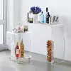 Clear Acrylic Lucite Vanity Table Beauty Console Table Mirrored Dressing Table