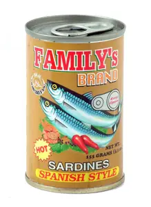 family"s brand sardines in oil, spanish style