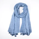 Wholesale 2019 new style cotton voile plain scarf high quality solid colors tie dye long scarves muslim hijab