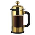 New Style Borosilicate Glass Electroplate Highly Polished SS304 Material Coffee Tea Maker French Press 1000ml