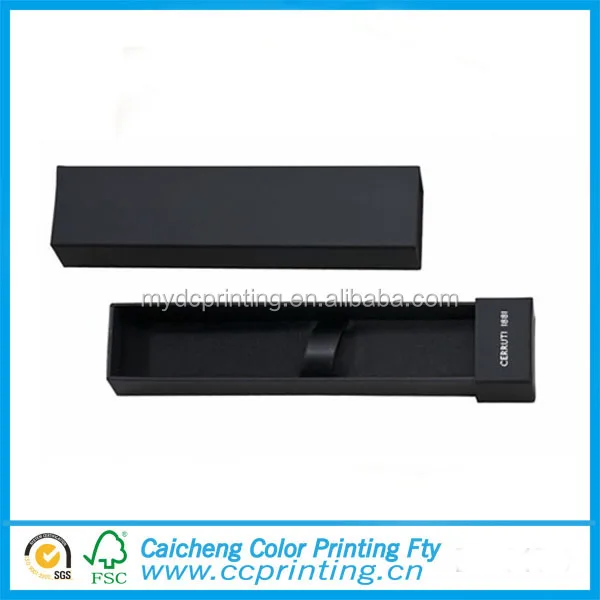 custom logo printed black gift box for pen