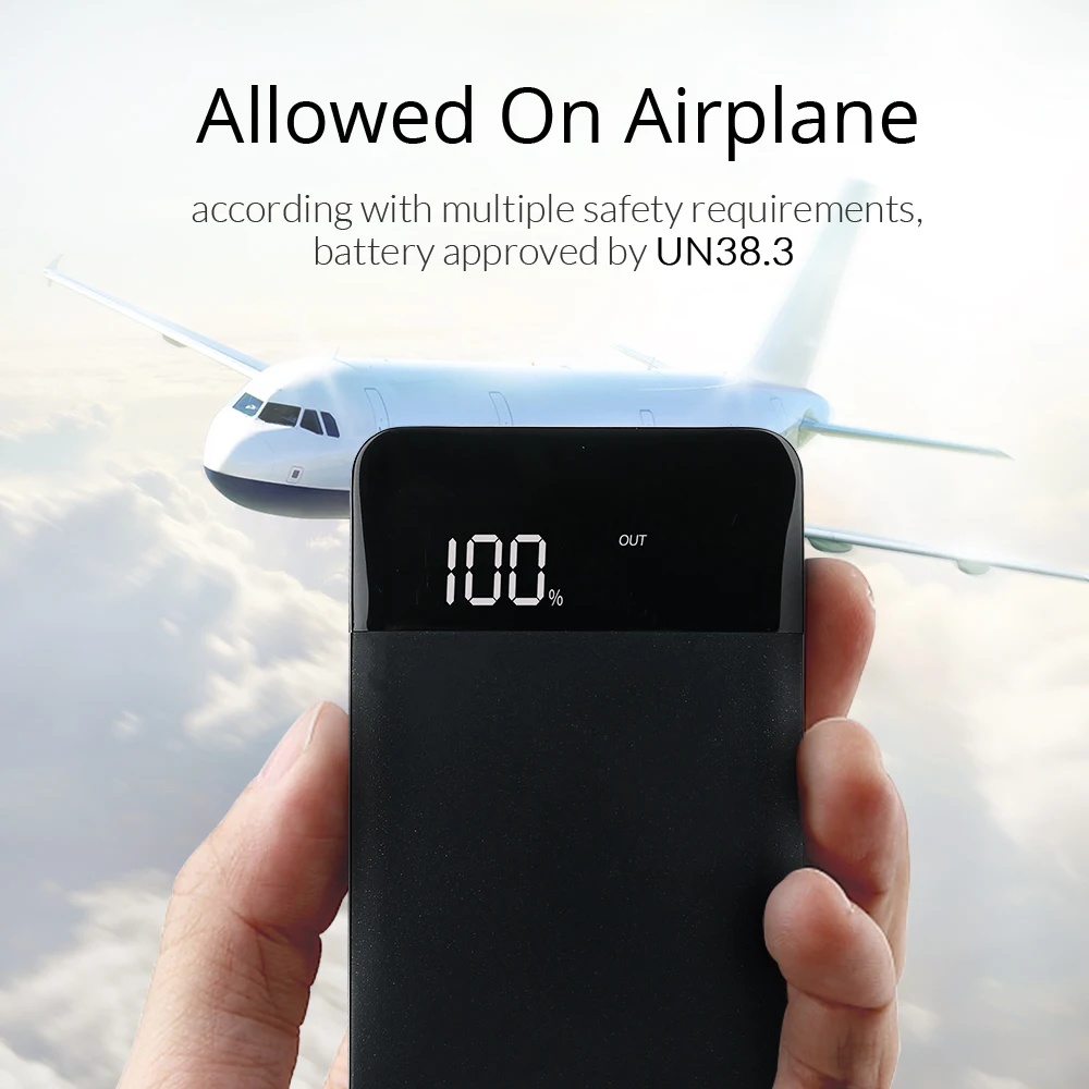 Mini 10000mah double usb led display power bank free logo custom FBA service for amazon seller - ANKUX.COM