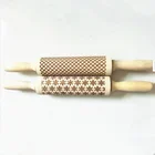 Wood Wooden Engraved Christmas Embossing Rolling Pins For Baking Cookies