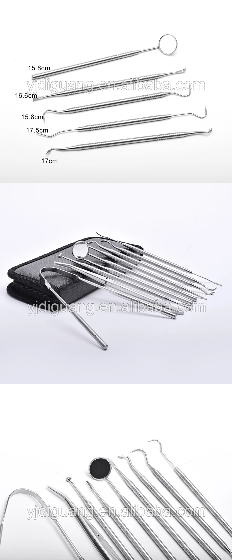 9 pc new dental pick floss stainless steel dental hygiene tool