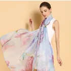 Customized Digital Printed 100% Silk Chiffon Long Scarf Of Design