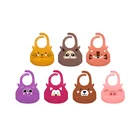 Colorful Design Waterproof Silicone Baby Bib with Food Catcher Pocke