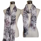 Factory supplier Wholesale Custom Thin Long 6mm Pure silk tree crepe printed scarfs for lady woman silk scarf