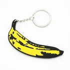 customized 2d/3d yellow banana soft pvc bag keychain for wholesale