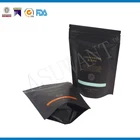 Matte Finished Black Gavure Printing Stand Up Zip Lock Printing Italy Small Recycle Coffee Beans Packaging Bags