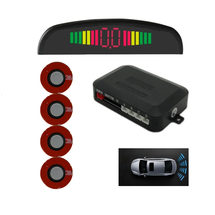 4 flat sensor reverse assistant parking car reversing system parking sensor - ANKUX.COM