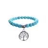 Hottest bracelets semi precious bracelets 8mm plain round beads stretch string wear blue turquoise bracelets
