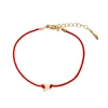 74713 Xuping new designer simple circle popular red string gold chains bracelet for children