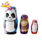 Wholesale cute home decoration wooden russian nesting doll set for toddlers W06D086