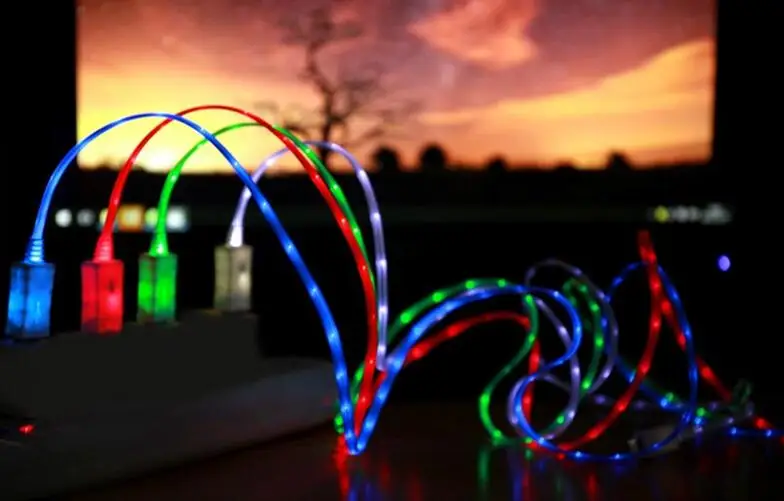 LED Cable 3ft USB 2.0 Micro Date Charger Cable USB Light Up Charging Sync Cords - ANKUX.COM