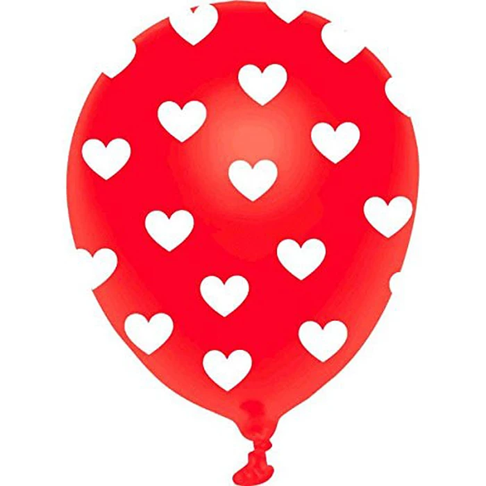 Día de San Valentín impreso corazón látex globo decoración impreso rojo y blanco