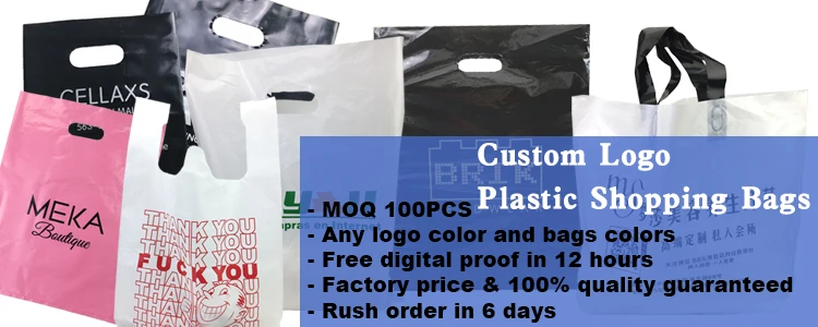 Fashion economic eco  plastic plastic shopping bags with own logo