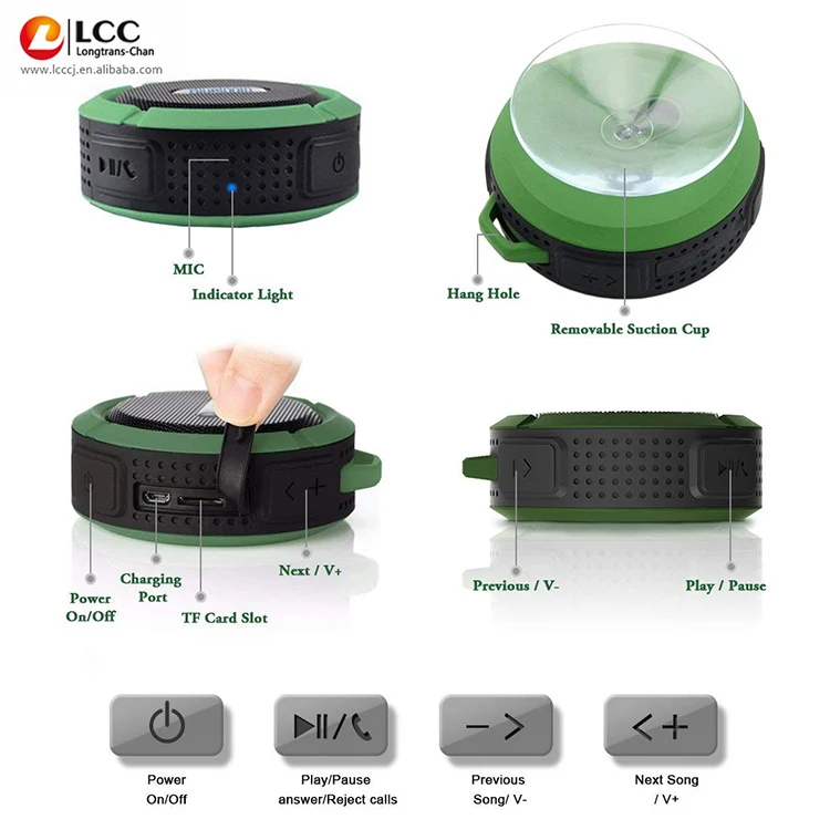 New C6 bluetooths speaker portable waterproof wireless mini speaker with suction cup - ANKUX.COM
