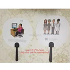 Plastic Fan Advertising Double Side Customized Logo Printing Plastic OPP Handle Fan As Business Gift