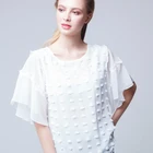 Wholesale clothing 2018 summer short sleeve lady white blouse women casual tops