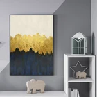 3D-Printing Abstract Gold Foil Canvas Painting Fashion Poster Print Big Golden Block Wall Art Picture For Living Room