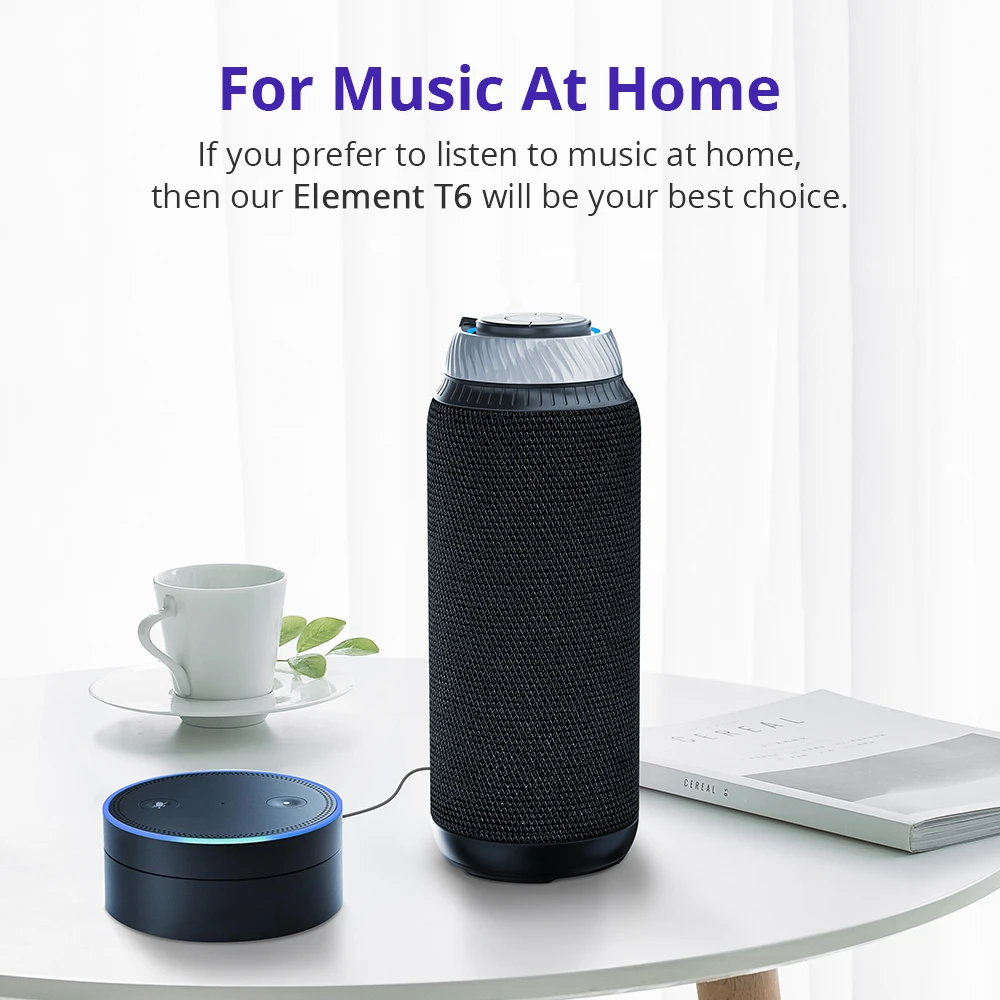 In Stock Tronsmart Element T6 25W Portable BT Speaker with Built-in Microphone Enhanced Bass - ANKUX.COM