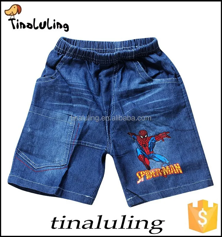 new boys spider man jeans wholesale summer pants shorts