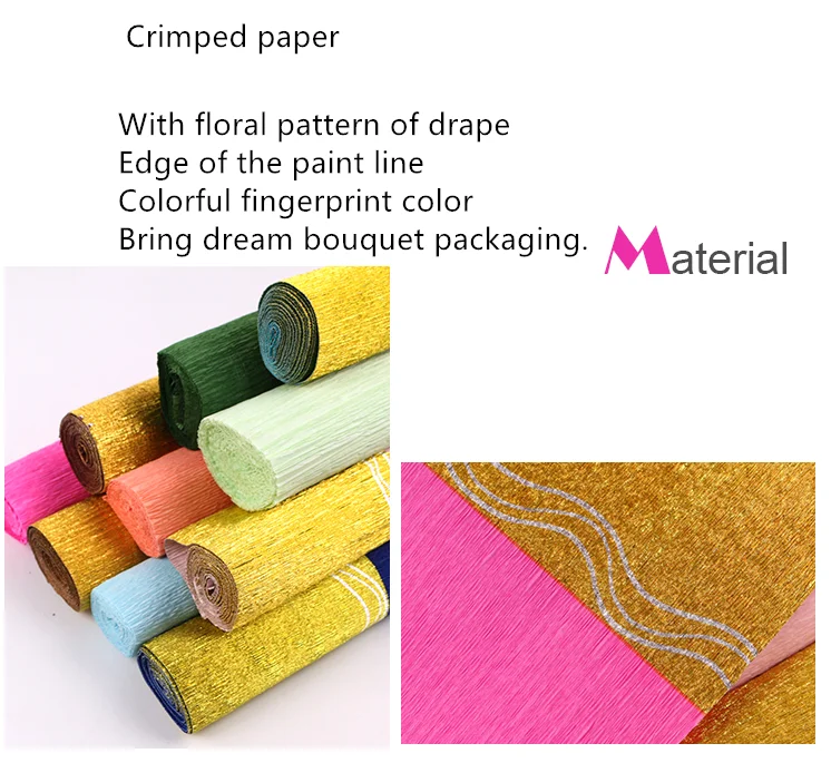 custom glitter gold foil edge crepe wrapping paper gift wrap