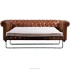 Antique Chesterfield Vintage Leather Folding Sofa Bed