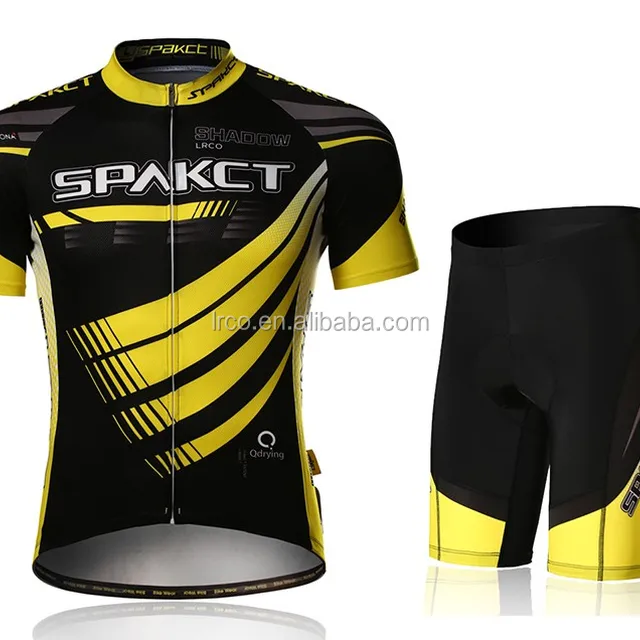 Men's MTB Short Sleeve Lampre Quick Dry Breathable Cycling Jersey and Bib Shorts Set.