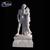 Popular design factory supplies unique white marble nude man and woman statue for landscape