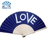 Event&Party supplies wood frame fabric printed Custom made hand fans