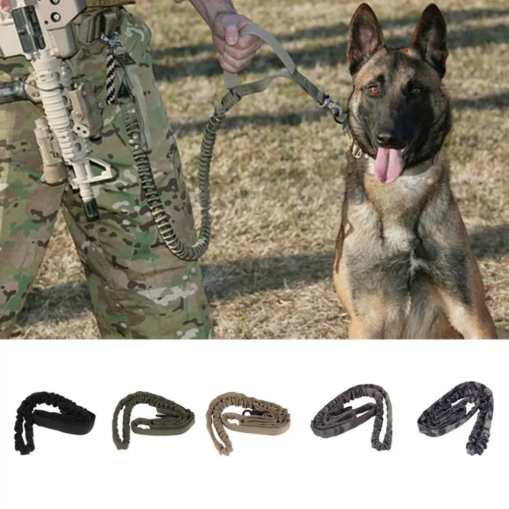 Tactical Dog Leash Military Training Tactical Bungee Leash Combat US Amry Dog Lead Harness Collar Nylon Coyote 5 colors