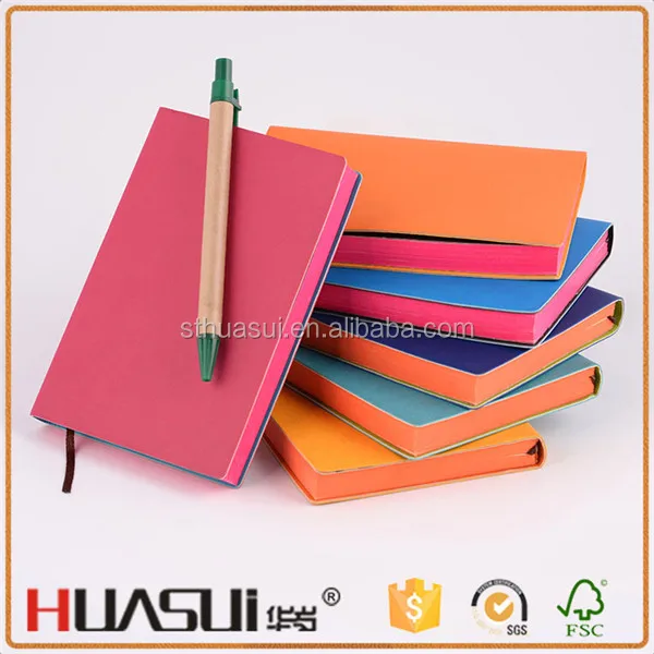 custom printed colored paper notebook leather notepad with