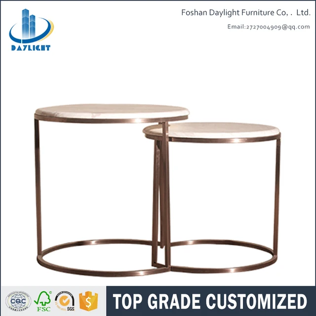 Dining room furniture round drama white marble modern coffee table set