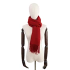 Hot sell Fashion custom design colorful solid acrylic wool scarf