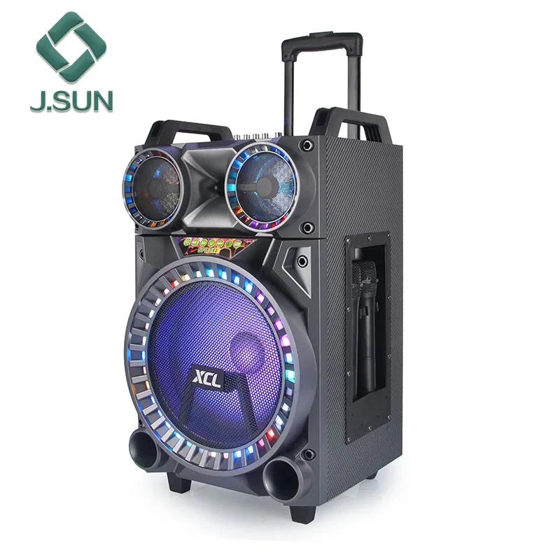 trolley speaker with battery and wheels