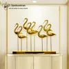 Handmade Metal Stainless Steel Crane Statue for table decor home decoration