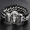 2019 New Arrival Mens Stainless Steel Leather Bracelets with Lion Head