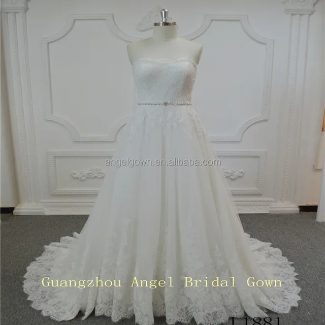 strapless a-line lace online sale wedding dresses bridal gown