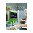 Green Color Painting Bent Glass TV Cabinet lcd glass stand with Stainless Steel Base