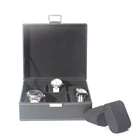 High quality luxury custom logo black leather velvet 6 slot display wooden watch case strap gift watch box case