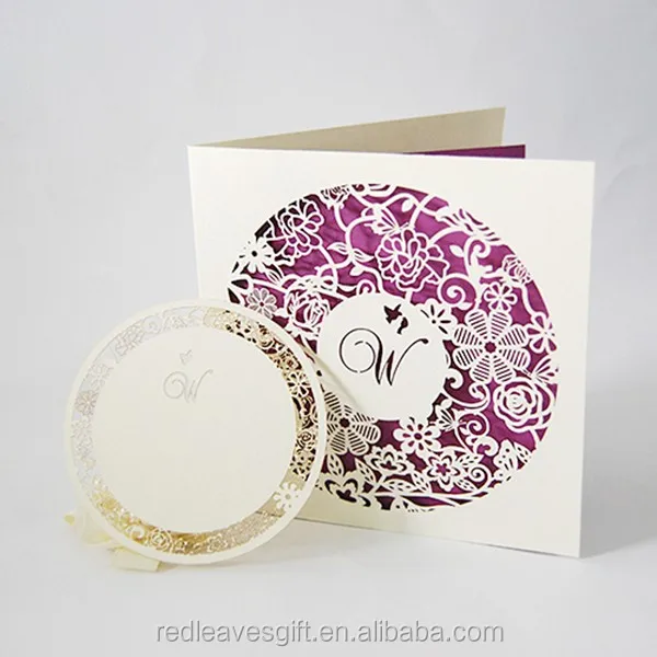 fancy handmade laser cut wedding invitation greeting cards